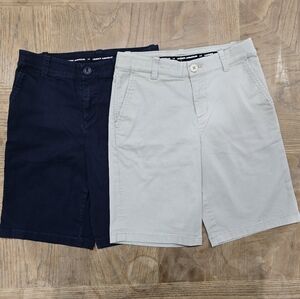 UNDER ARMOR Boys Shorts (1) Khaki and (1) Navy Size 12